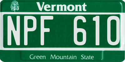 VT license plate NPF610