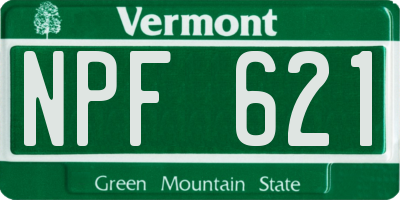VT license plate NPF621