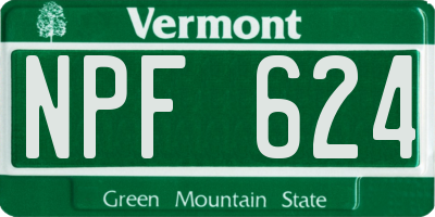 VT license plate NPF624