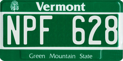 VT license plate NPF628
