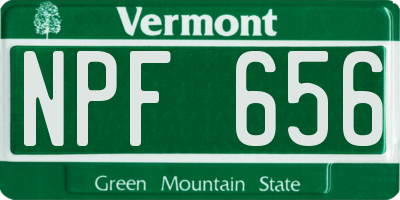VT license plate NPF656