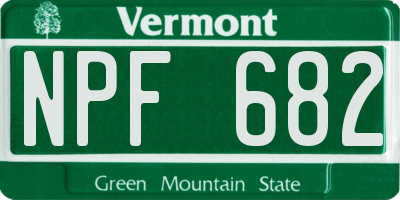 VT license plate NPF682