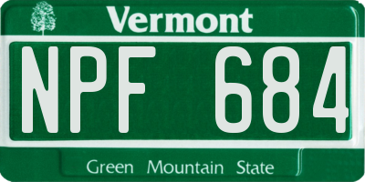 VT license plate NPF684