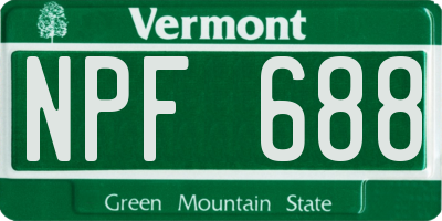 VT license plate NPF688
