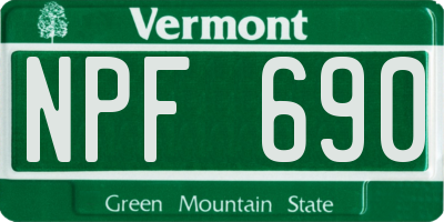 VT license plate NPF690