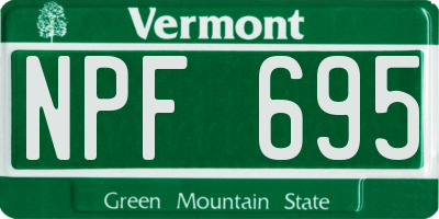 VT license plate NPF695