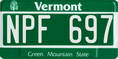 VT license plate NPF697