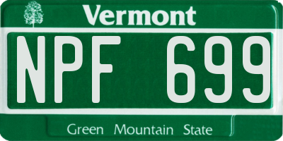 VT license plate NPF699