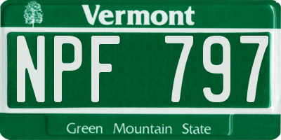 VT license plate NPF797