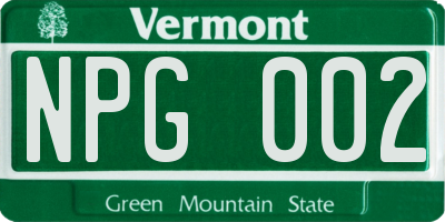 VT license plate NPG002