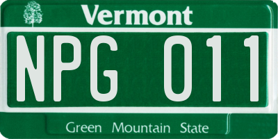 VT license plate NPG011