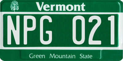 VT license plate NPG021
