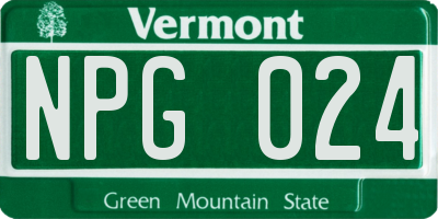 VT license plate NPG024