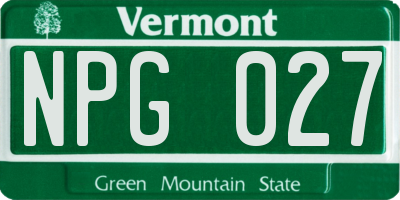 VT license plate NPG027