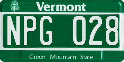 VT license plate NPG028