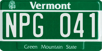 VT license plate NPG041