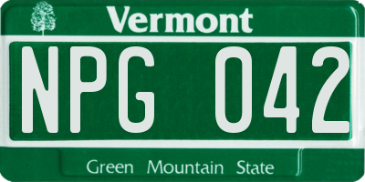 VT license plate NPG042