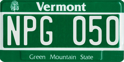VT license plate NPG050