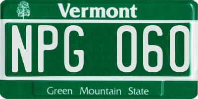 VT license plate NPG060