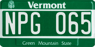 VT license plate NPG065