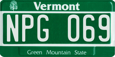 VT license plate NPG069