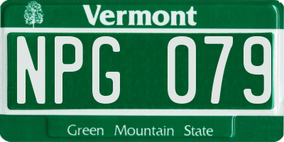 VT license plate NPG079
