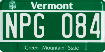 VT license plate NPG084