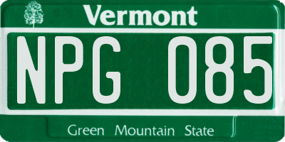 VT license plate NPG085