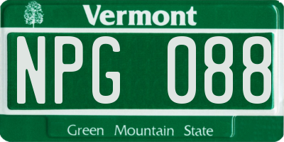 VT license plate NPG088