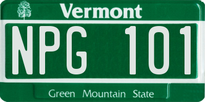 VT license plate NPG101