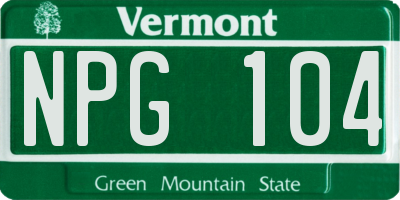 VT license plate NPG104