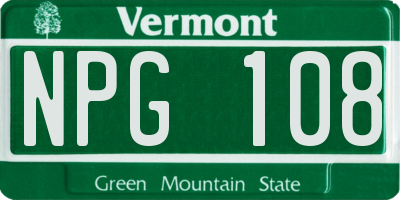 VT license plate NPG108