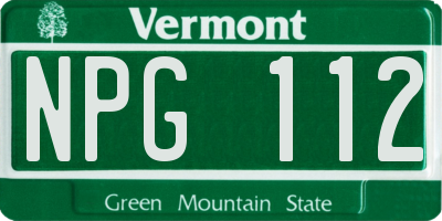 VT license plate NPG112