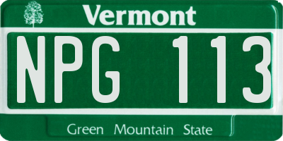 VT license plate NPG113