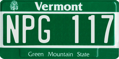 VT license plate NPG117