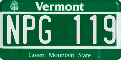 VT license plate NPG119
