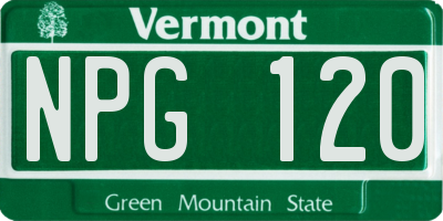 VT license plate NPG120