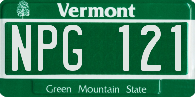 VT license plate NPG121
