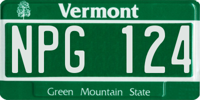 VT license plate NPG124