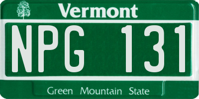 VT license plate NPG131