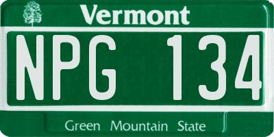 VT license plate NPG134