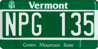 VT license plate NPG135
