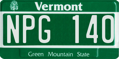 VT license plate NPG140