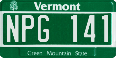 VT license plate NPG141