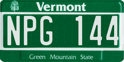 VT license plate NPG144