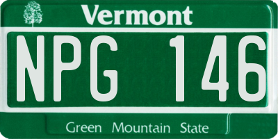 VT license plate NPG146