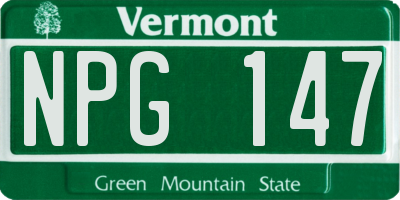 VT license plate NPG147