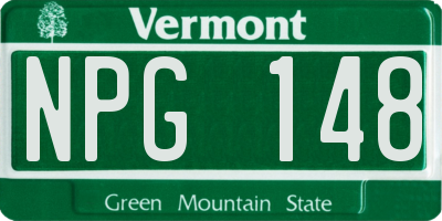 VT license plate NPG148
