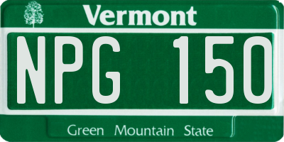VT license plate NPG150