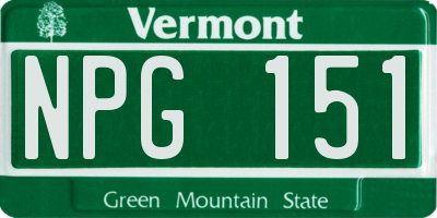 VT license plate NPG151